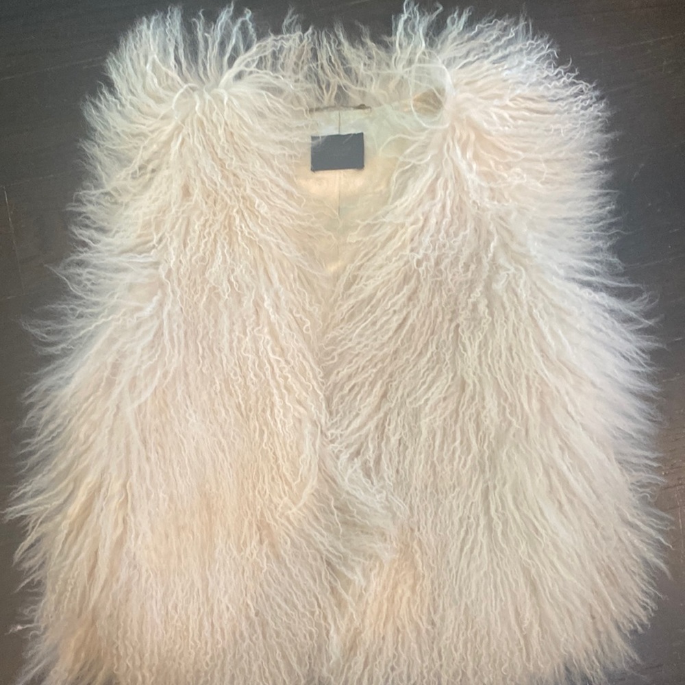 J crew collection Mongolian wool vest size small